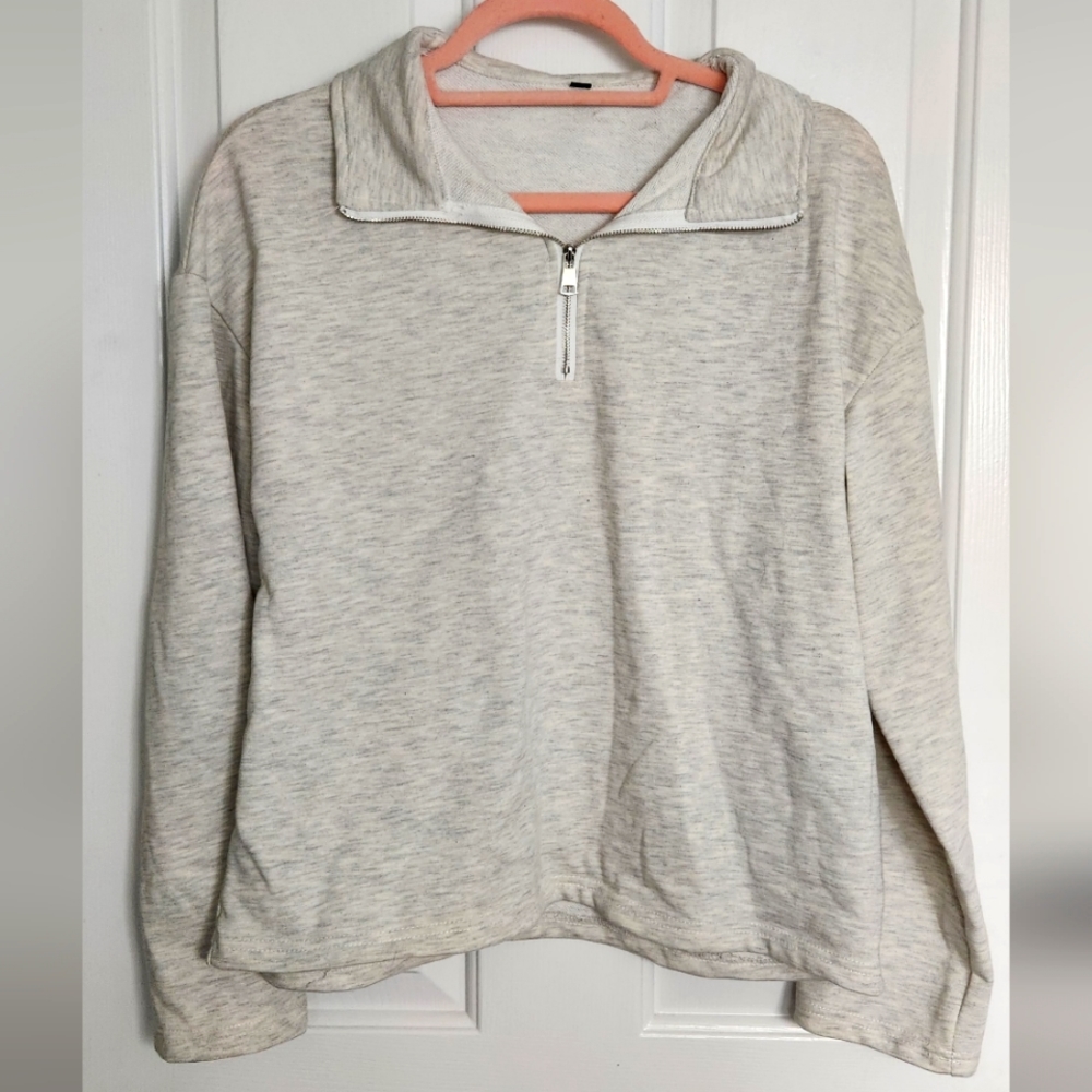 1/4 zip grey long sleeve